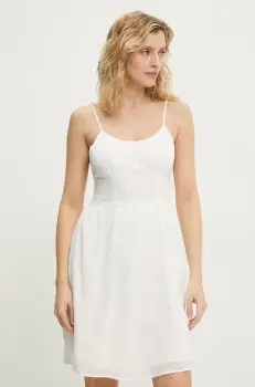 Answear Lab rochie din bumbac culoarea alb, mini, evazati imagine