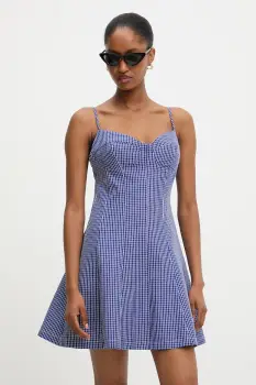 Answear Lab rochie din bumbac culoarea albastru marin, mini, evazati imagine