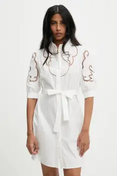 Answear Lab rochie din bumbac culoarea bej, mini, evazati imagine