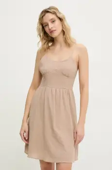 Answear Lab rochie din bumbac culoarea bej, mini, evazati imagine