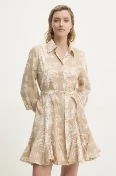 Answear Lab rochie din bumbac culoarea bej, mini, evazati imagine