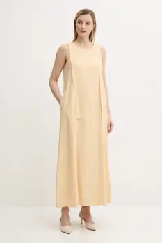 Answear Lab rochie din bumbac culoarea galben, mini, evazata imagine