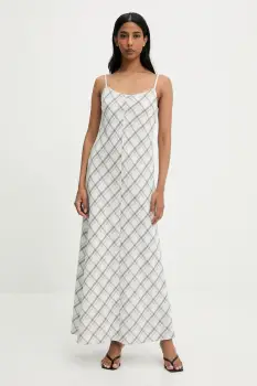 Answear Lab rochie din bumbac culoarea gri, maxi, evazati imagine