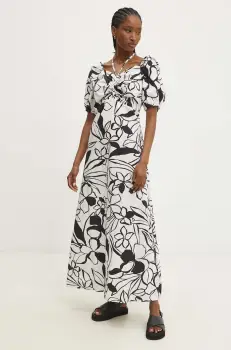 Answear Lab rochie din bumbac culoarea negru, maxi, evazati imagine