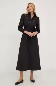 Answear Lab rochie din bumbac culoarea negru, maxi, evazati imagine