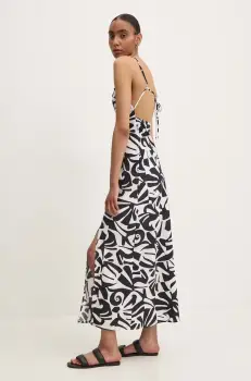 Answear Lab rochie din bumbac culoarea negru, maxi, evazati imagine