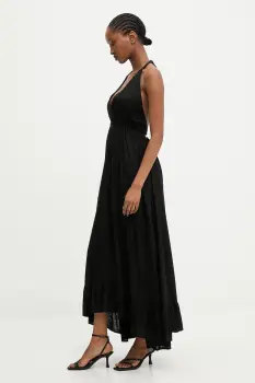 Answear.LAB rochie din bumbac culoarea negru, maxi, evazati imagine