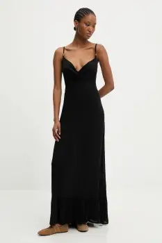 Answear.LAB rochie din bumbac culoarea negru, maxi, evazati imagine