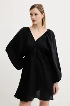 Answear Lab rochie din bumbac culoarea negru, mini, evazati imagine