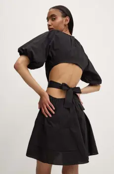 Answear Lab rochie din bumbac culoarea negru, mini, evazati imagine