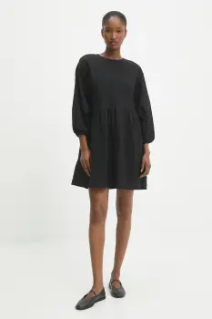 Answear Lab rochie din bumbac culoarea negru, mini, evazati imagine