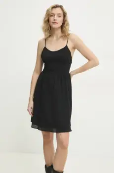 Answear Lab rochie din bumbac culoarea negru, mini, evazati imagine