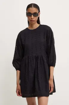 Answear Lab rochie din bumbac culoarea negru, mini, evazati imagine