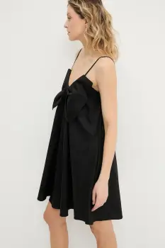 Answear Lab rochie din bumbac culoarea negru, mini, evazati imagine