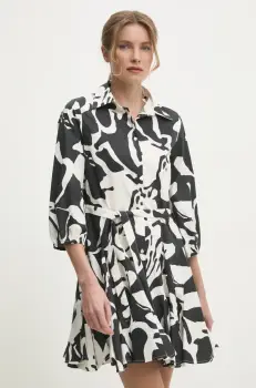 Answear Lab rochie din bumbac culoarea negru, mini, evazati imagine