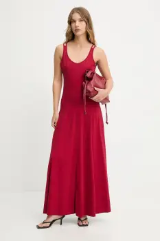 Answear.LAB rochie din bumbac culoarea rosu, maxi, evazati imagine