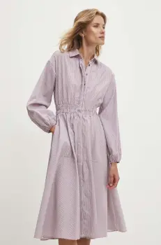 Answear Lab rochie din bumbac culoarea rosu, maxi, evazati imagine