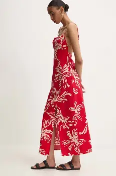 Answear Lab rochie din bumbac culoarea rosu, maxi, evazati imagine