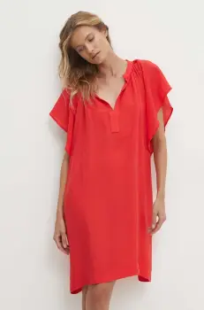 Answear Lab rochie din bumbac culoarea rosu, mini, oversize imagine