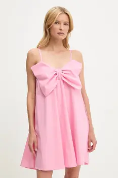 Answear Lab rochie din bumbac culoarea roz, mini, evazati imagine