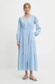 Answear Lab rochie din bumbac maxi, evazati imagine