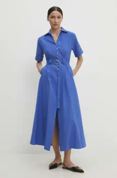 Answear Lab rochie din bumbac midi, evazati imagine