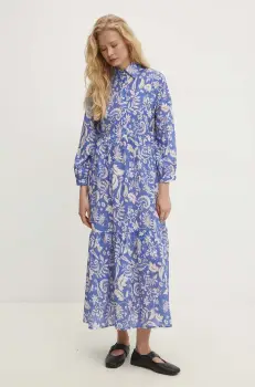 Answear Lab rochie din bumbac midi, evazati imagine