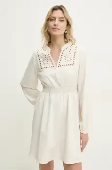 Answear Lab rochie din in culoarea bej, mini, evazati imagine