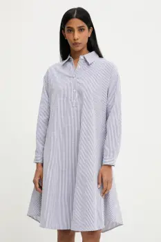 Answear Lab rochie din in culoarea bleumarin, mini, oversize imagine