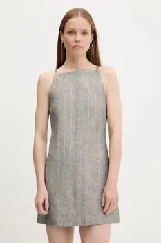 Answear Lab rochie din in culoarea gri, mini, evazati imagine