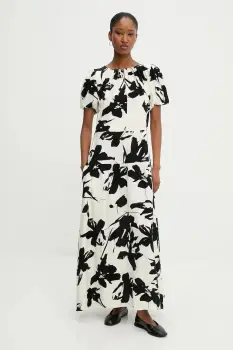 Answear Lab rochie din in culoarea negru, maxi, evazata imagine