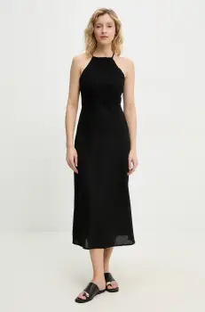 Answear Lab rochie din in culoarea negru, maxi, evazati imagine