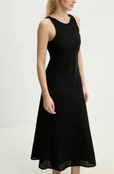 Answear Lab rochie din in culoarea negru, midi, evazati imagine