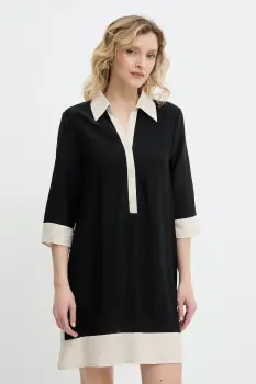 Answear Lab rochie din in culoarea negru, mini, drept imagine