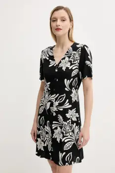 Answear Lab rochie din in culoarea negru, mini, evazata imagine