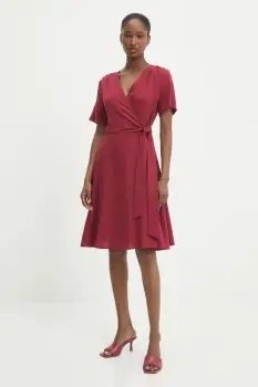 Answear Lab rochie din in culoarea roz, mini, evazati imagine