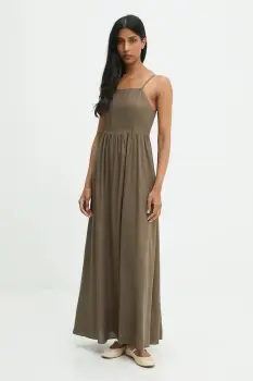 Answear.LAB rochie din in culoarea verde, maxi, evazati imagine