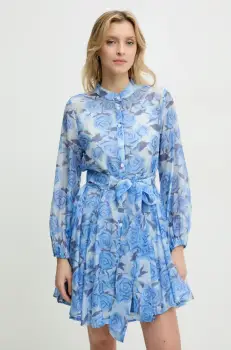 Answear Lab rochie din matase mini, evazati imagine