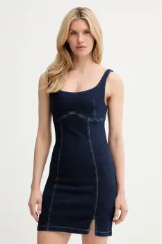 Answear Lab rochie jeans culoarea albastru marin, mini, mulata imagine