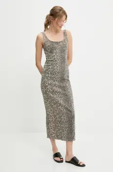 Answear Lab rochie jeans culoarea bej, maxi, mulata imagine