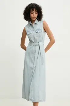 Answear Lab rochie jeans maxi, drept imagine
