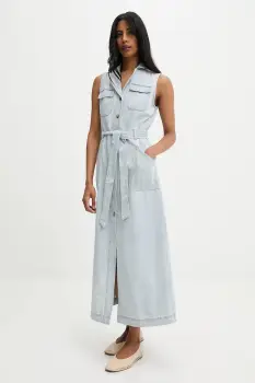 Answear.LAB rochie jeans maxi, drept imagine