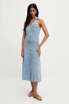 Answear Lab rochie jeans maxi, evazati imagine