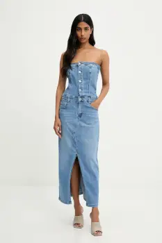 Answear Lab rochie jeans midi, drept imagine
