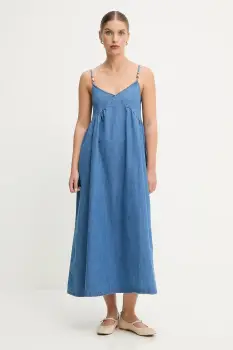 Answear.LAB rochie jeans midi, evazati imagine