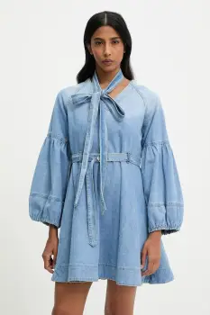 Answear Lab rochie jeans mini, evazati imagine