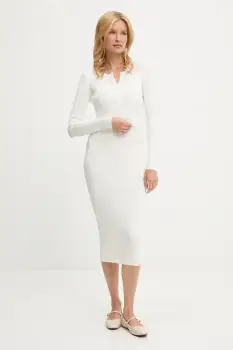 Answear.LAB rochie si cardigan culoarea alb imagine