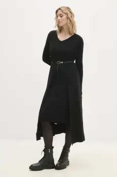 Answear Lab rochie si cardigan culoarea negru imagine