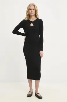 Answear Lab rochie si cardigan culoarea negru imagine