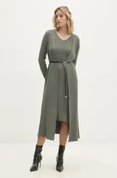 Answear Lab rochie si cardigan culoarea verde imagine